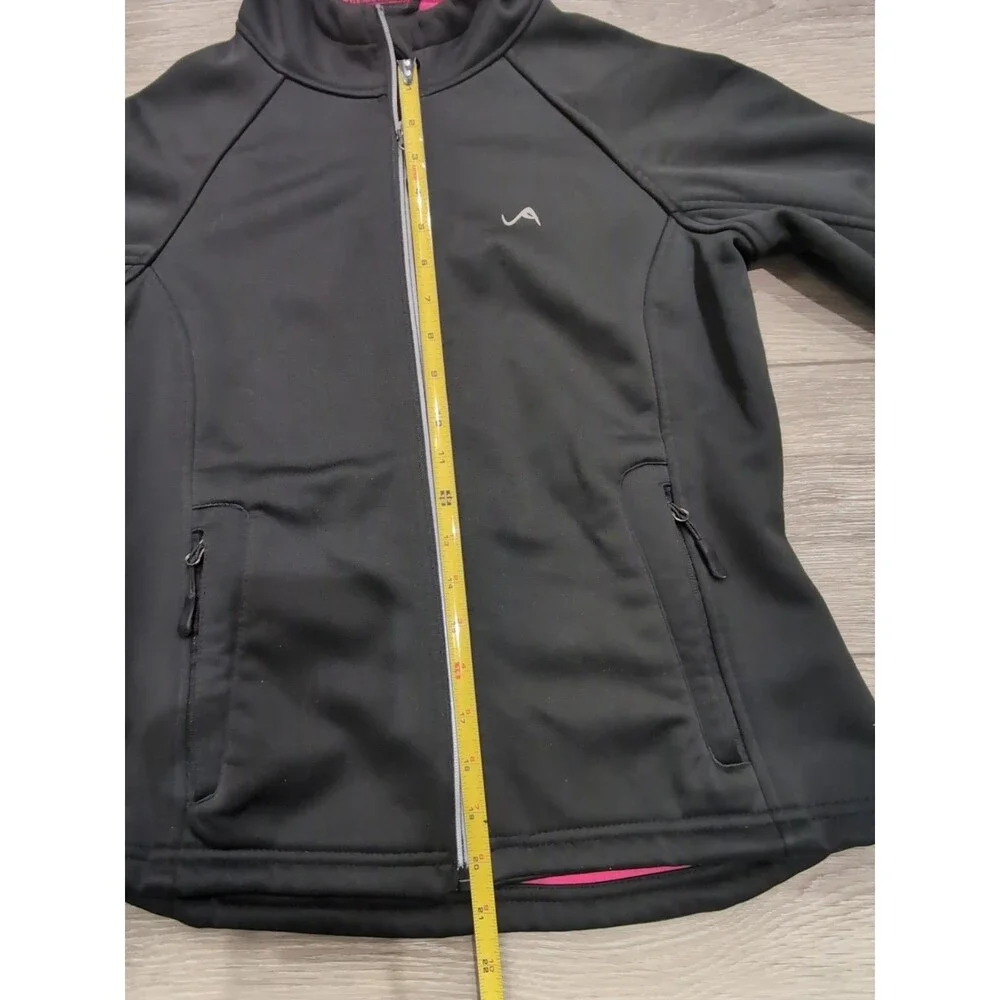 VERTICAL 9 YOUTH FULL ZIP JACKET SIZE LARGE 14  BLACK W/REFLECTIVE LOGO